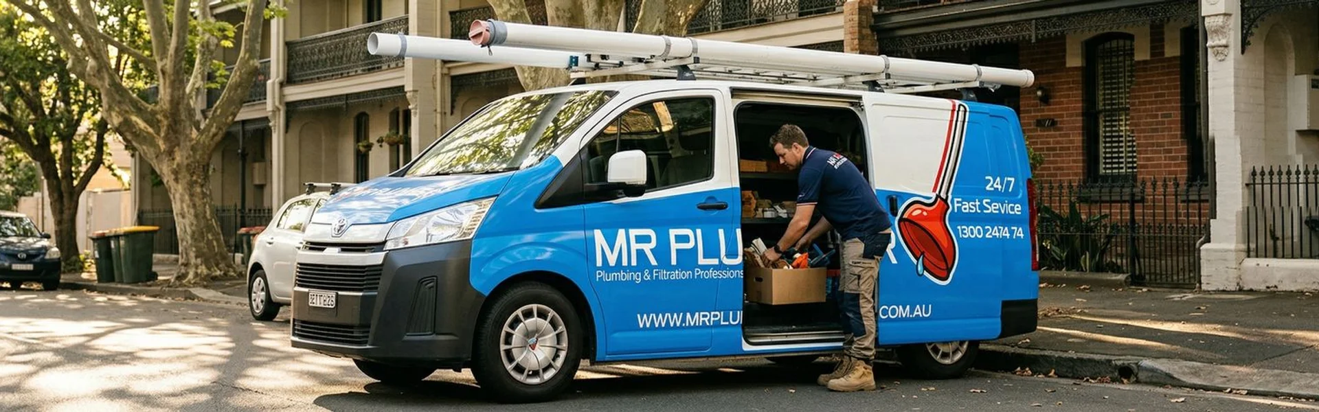 Mr Plumber team with service van