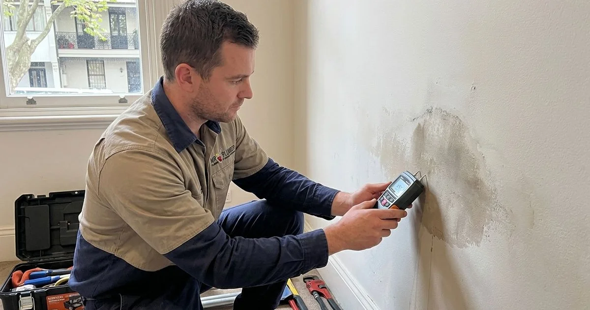Water stain on a ceiling indicating a hidden water leak in the home