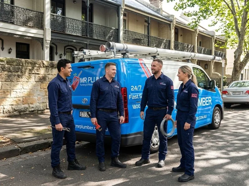 Mr Plumber team with their service van in Surry Hills