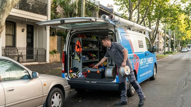 Mr Plumber van arriving for an emergency callout in Sydney Eastern Suburbs